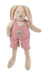 La Grand family Parent Sylvain Light brown rabbit with pink striped overalls